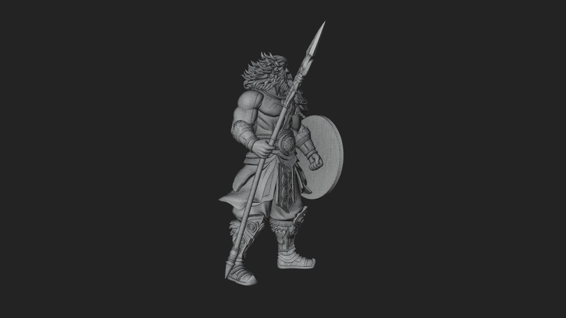 Greek Warrior God Statue Design 30 3D Print Model 3D Model