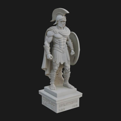 Greek Warrior God Statue Design 6 3D Print Model