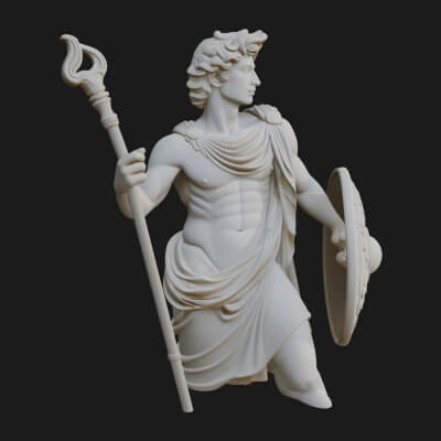 Greek Warrior God Statue Design 7 3D Print Model