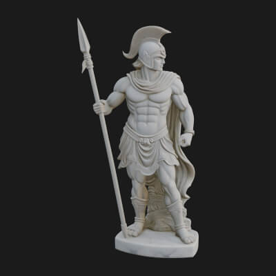 Greek Warrior God Statue Design 8 3D Print Model