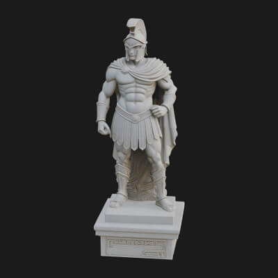 Greek Warrior God Statue Design 9 3D Print Model