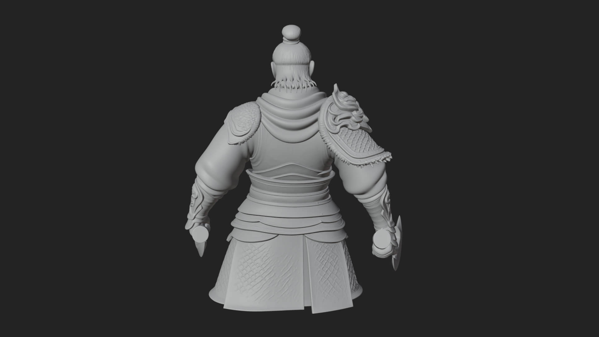 Green Armor Axe Warrior Bust Design 1 3D Print Model 3D Model