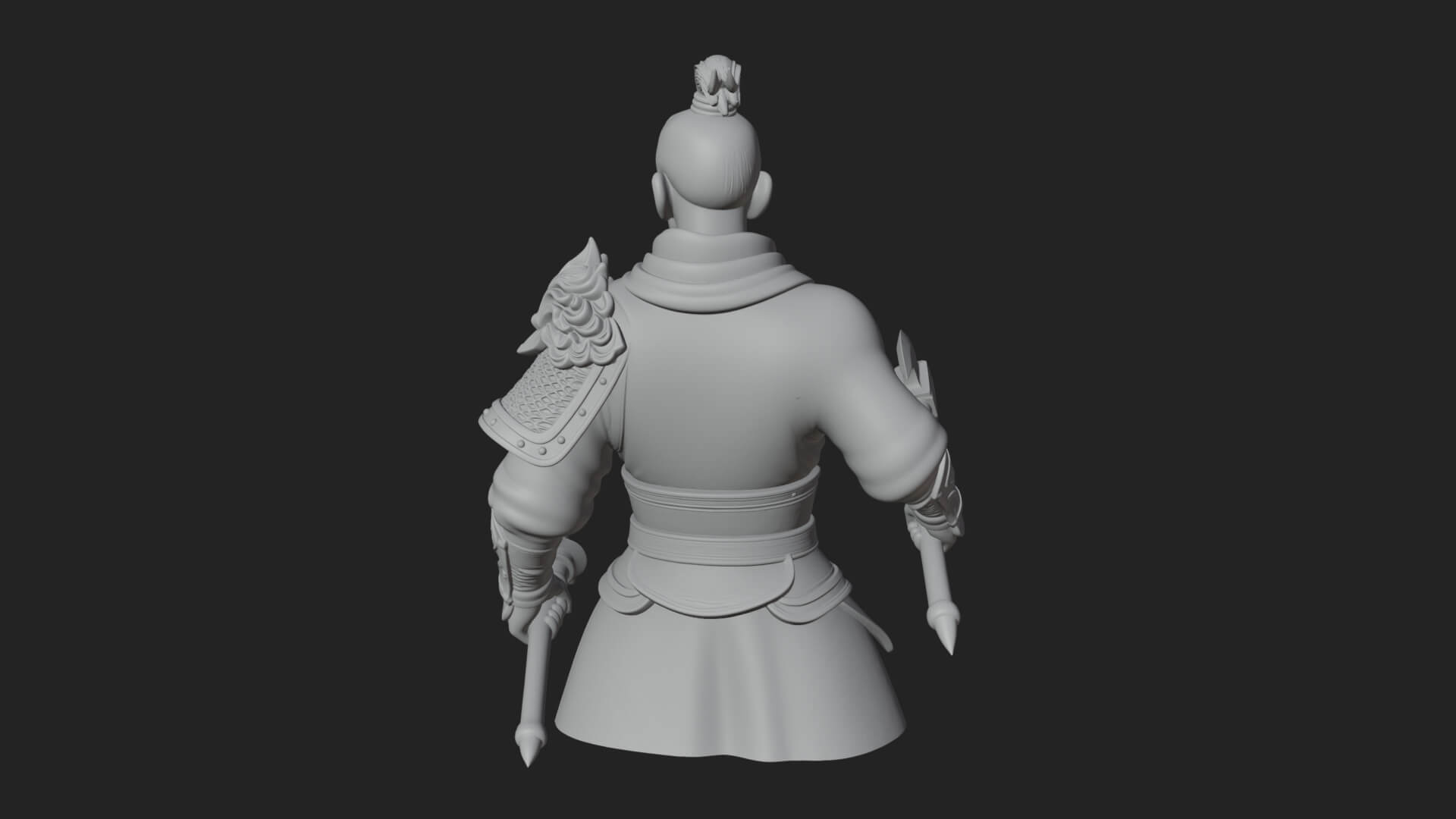 Green Armor Axe Warrior Bust Design 2 3D Print Model 3D Model