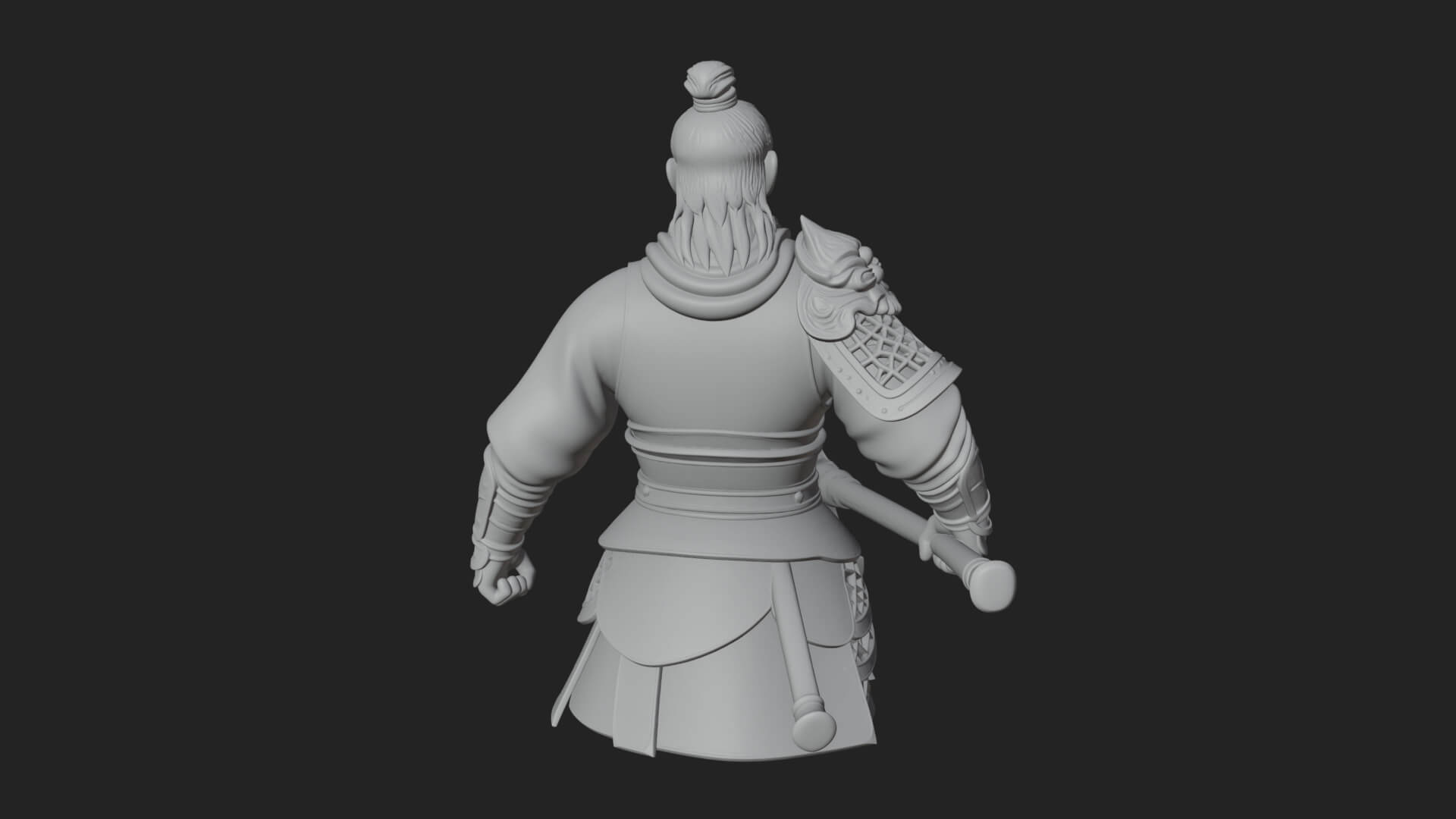 Green Armor Axe Warrior Bust Design 3 3D Print Model 3D Model