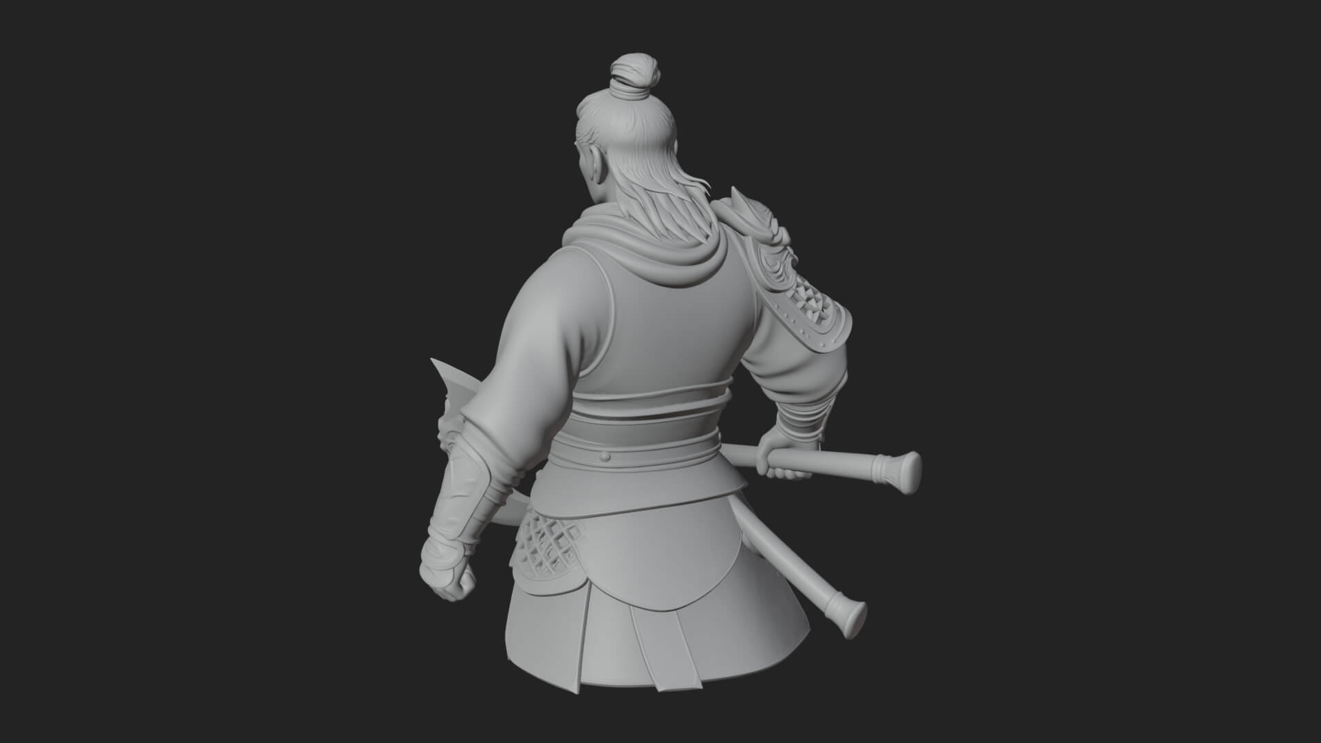 Green Armor Axe Warrior Bust Design 3 3D Print Model 3D Model