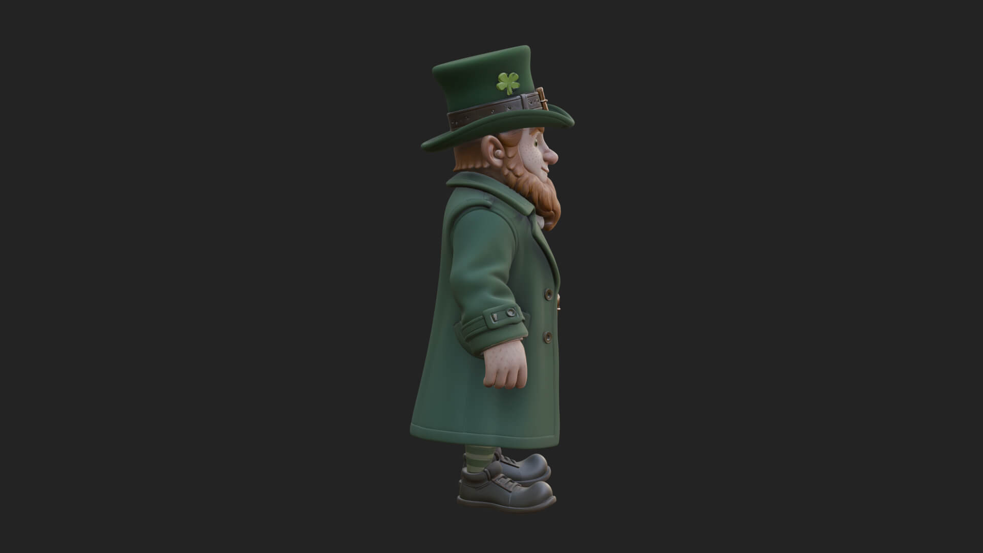 Green Coat Leprechaun Statue Design 1 3D Print Model 3D Model