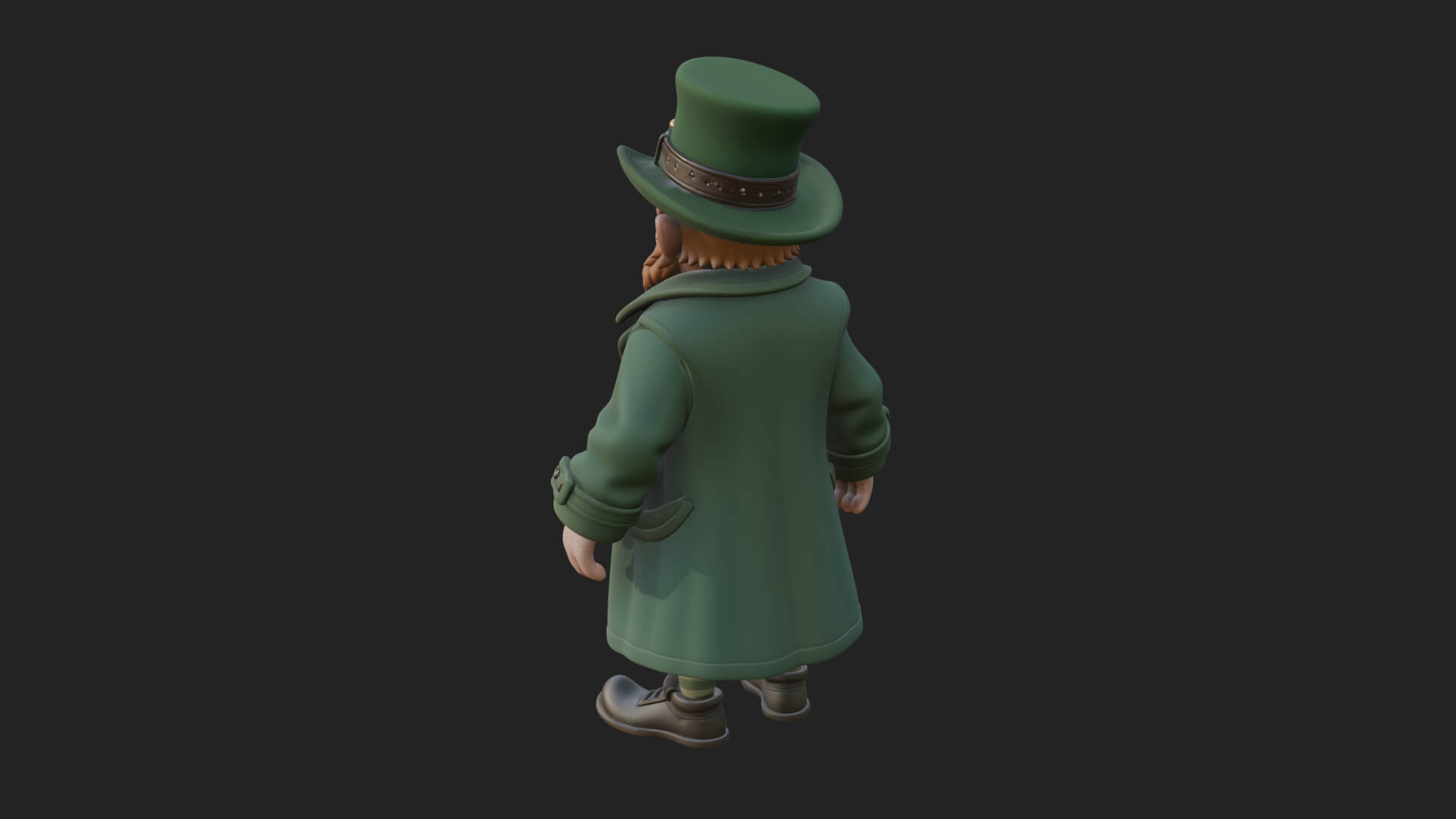 Green Coat Leprechaun Statue Design 1 3D Print Model 3D Model