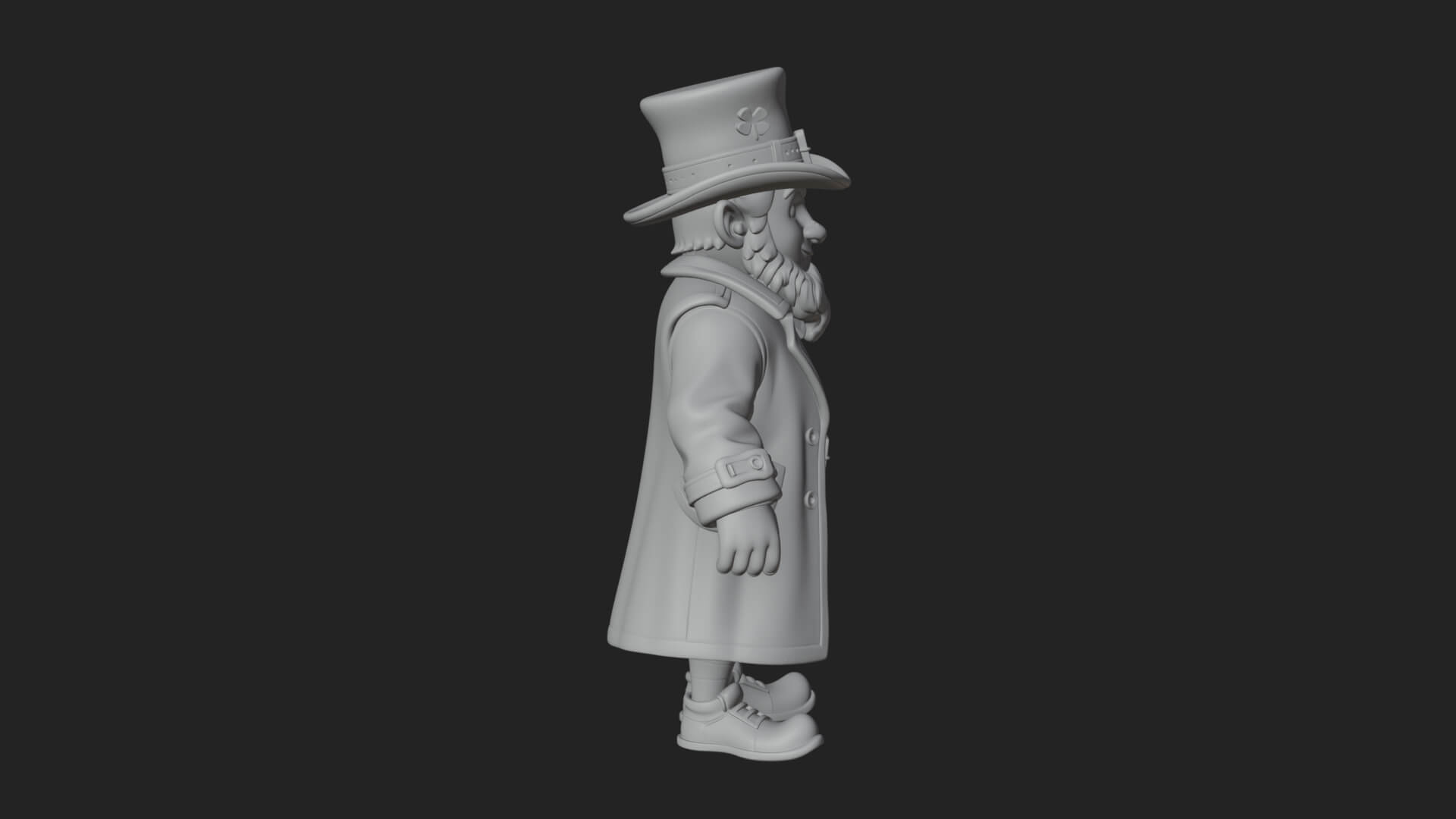 Green Coat Leprechaun Statue Design 1 3D Print Model 3D Model
