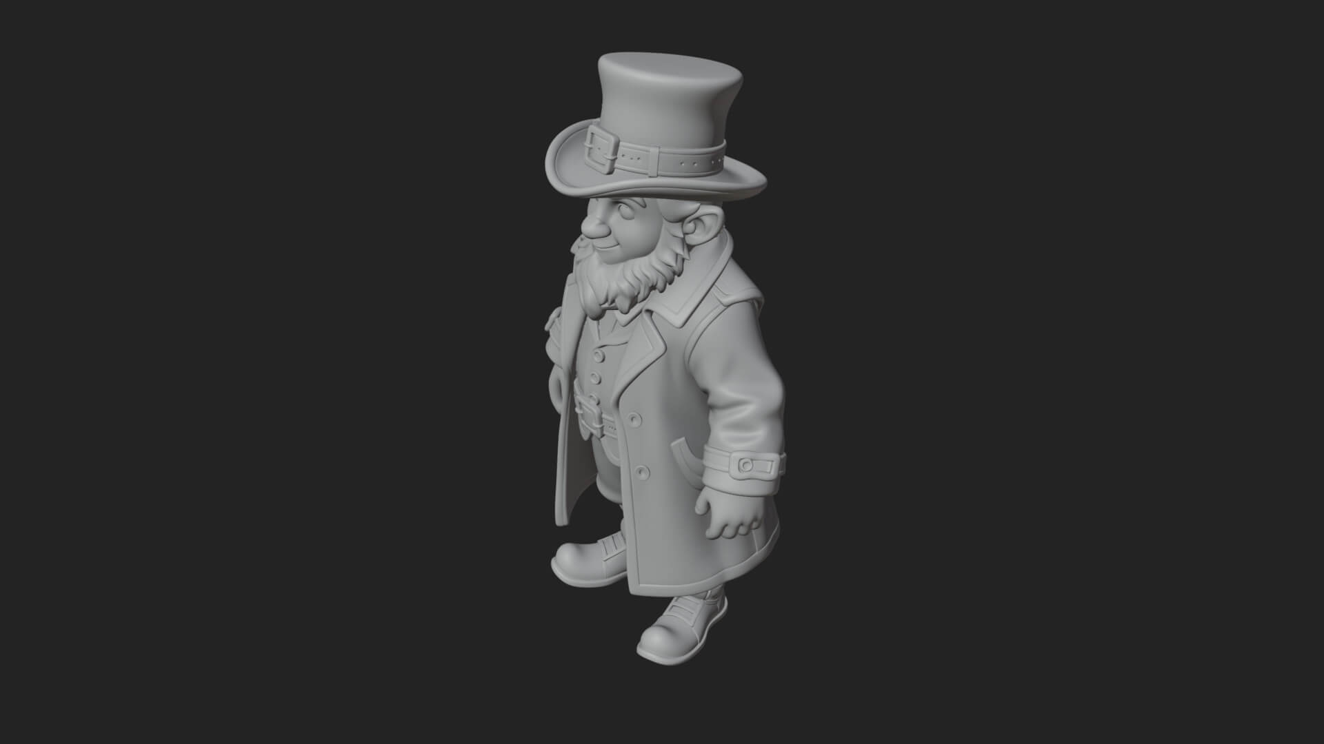 Green Coat Leprechaun Statue Design 1 3D Print Model 3D Model
