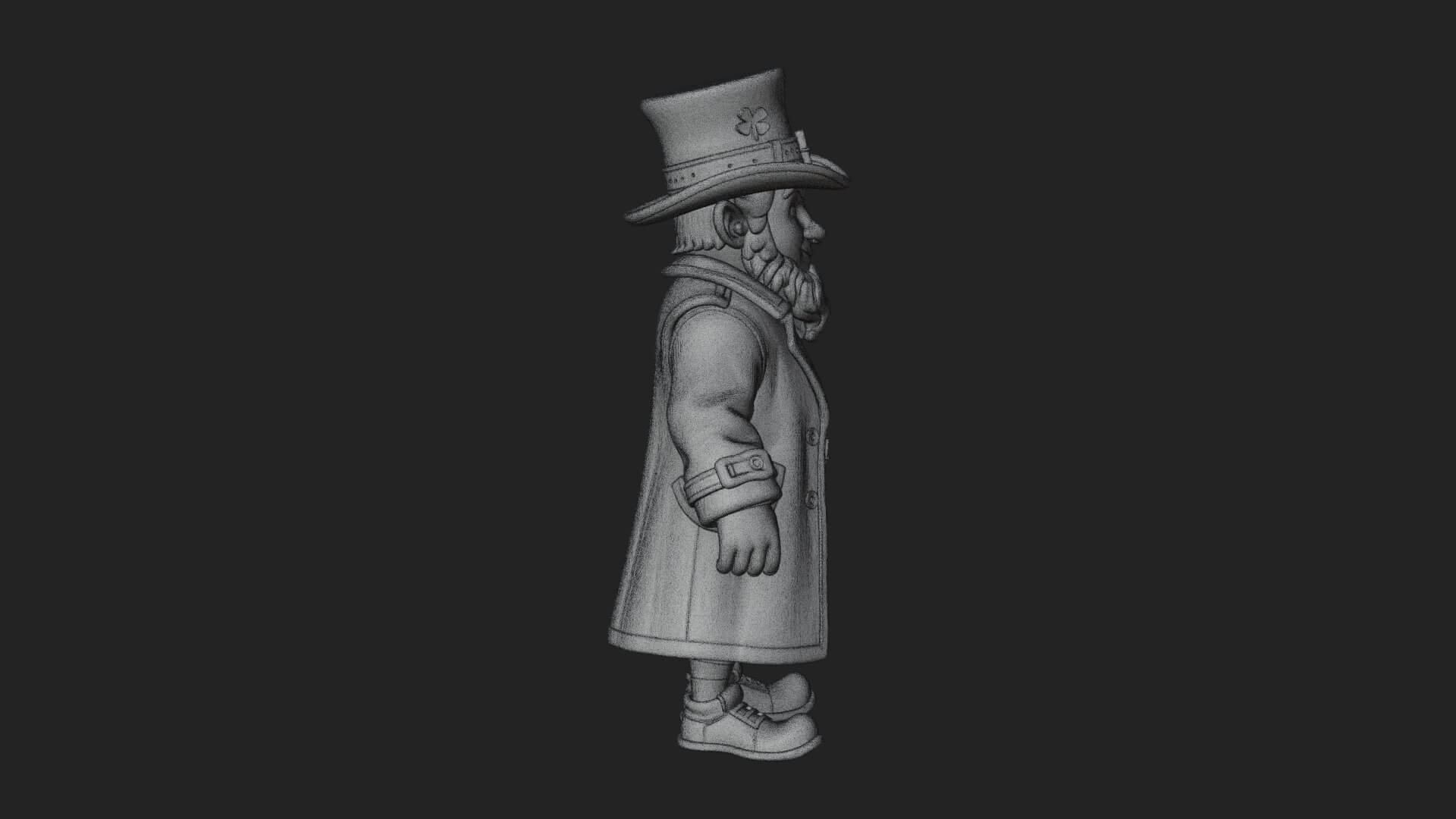 Green Coat Leprechaun Statue Design 1 3D Print Model 3D Model