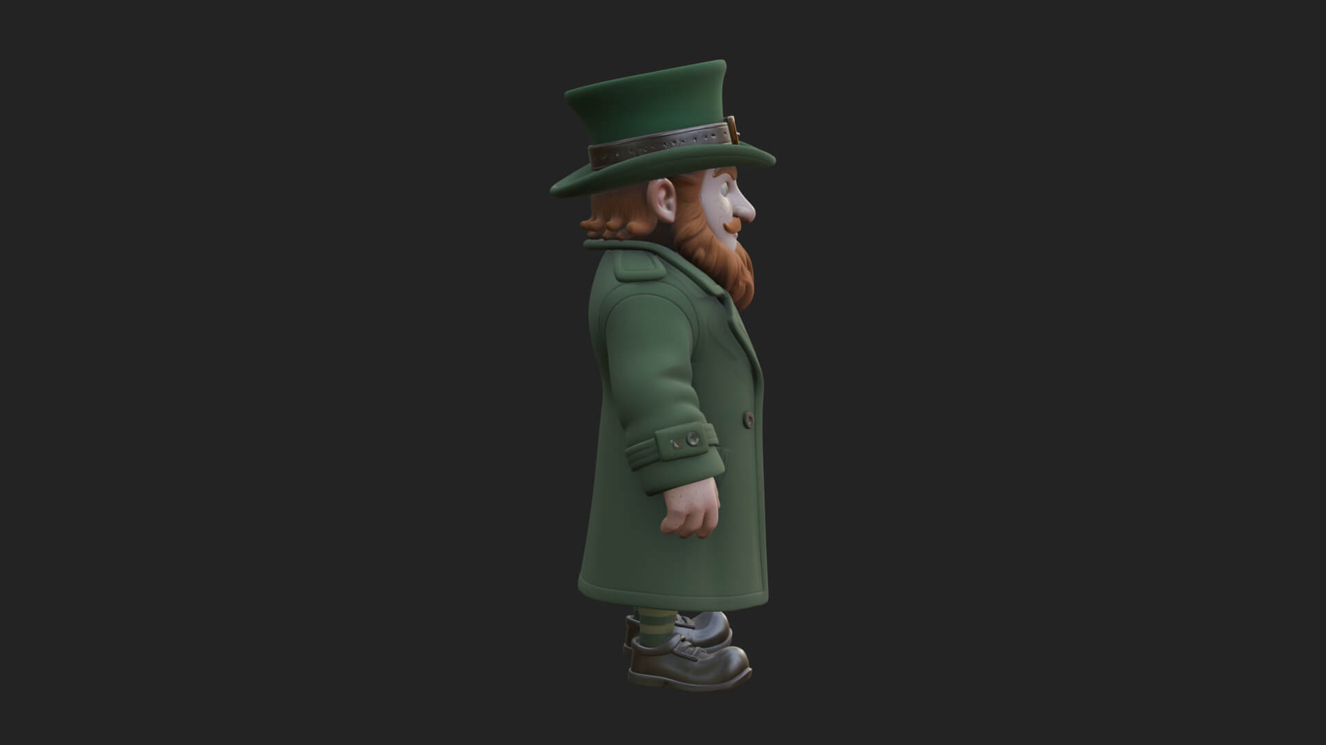 Green Coat Leprechaun Statue Design 2 3D Print Model 3D Model