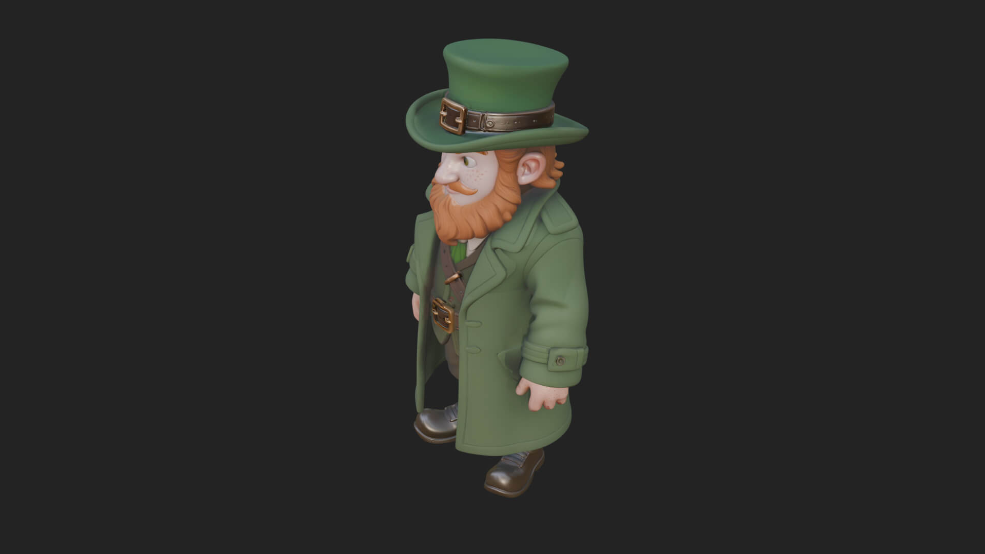 Green Coat Leprechaun Statue Design 2 3D Print Model 3D Model