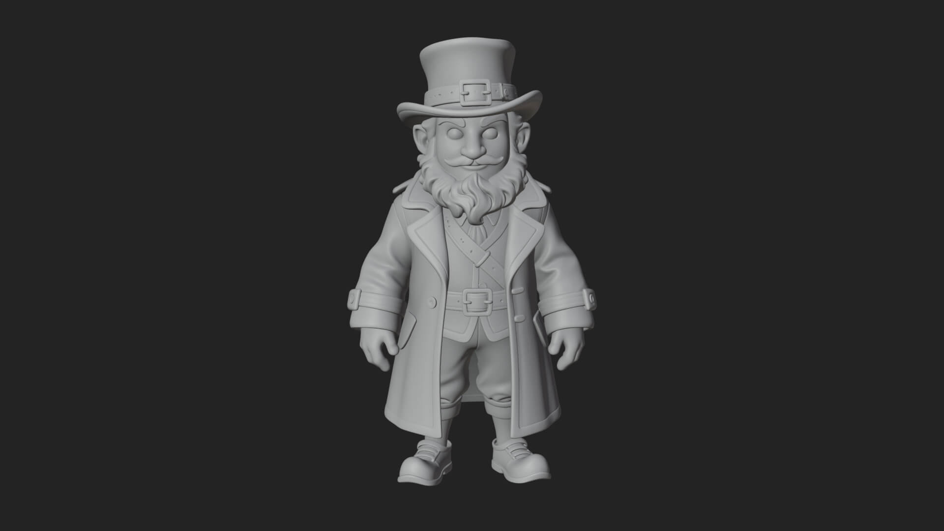 Green Coat Leprechaun Statue Design 2 3D Print Model 3D Model