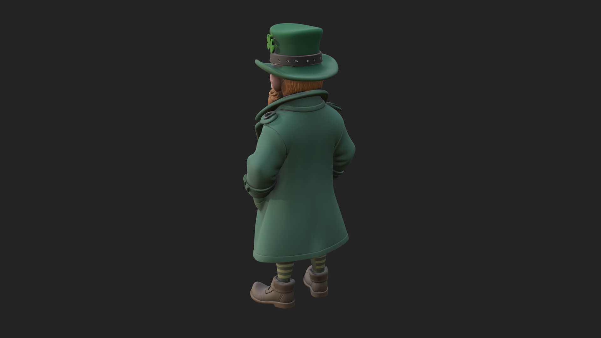 Green Coat Leprechaun Statue Design 3 3D Print Model 3D Model