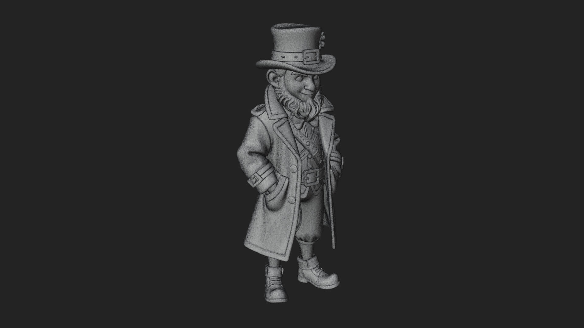 Green Coat Leprechaun Statue Design 3 3D Print Model 3D Model