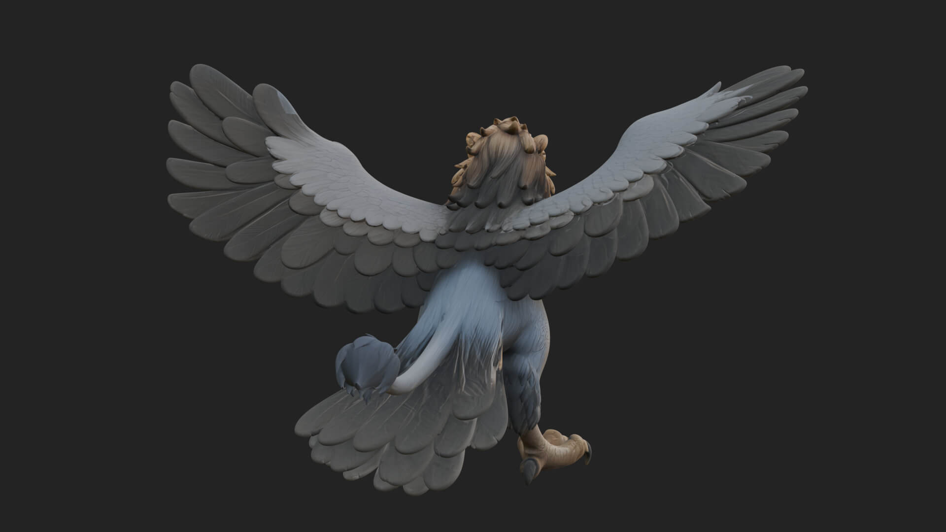 Griffin Winged Beast Statue Design 10 3D Print Model 3D Model