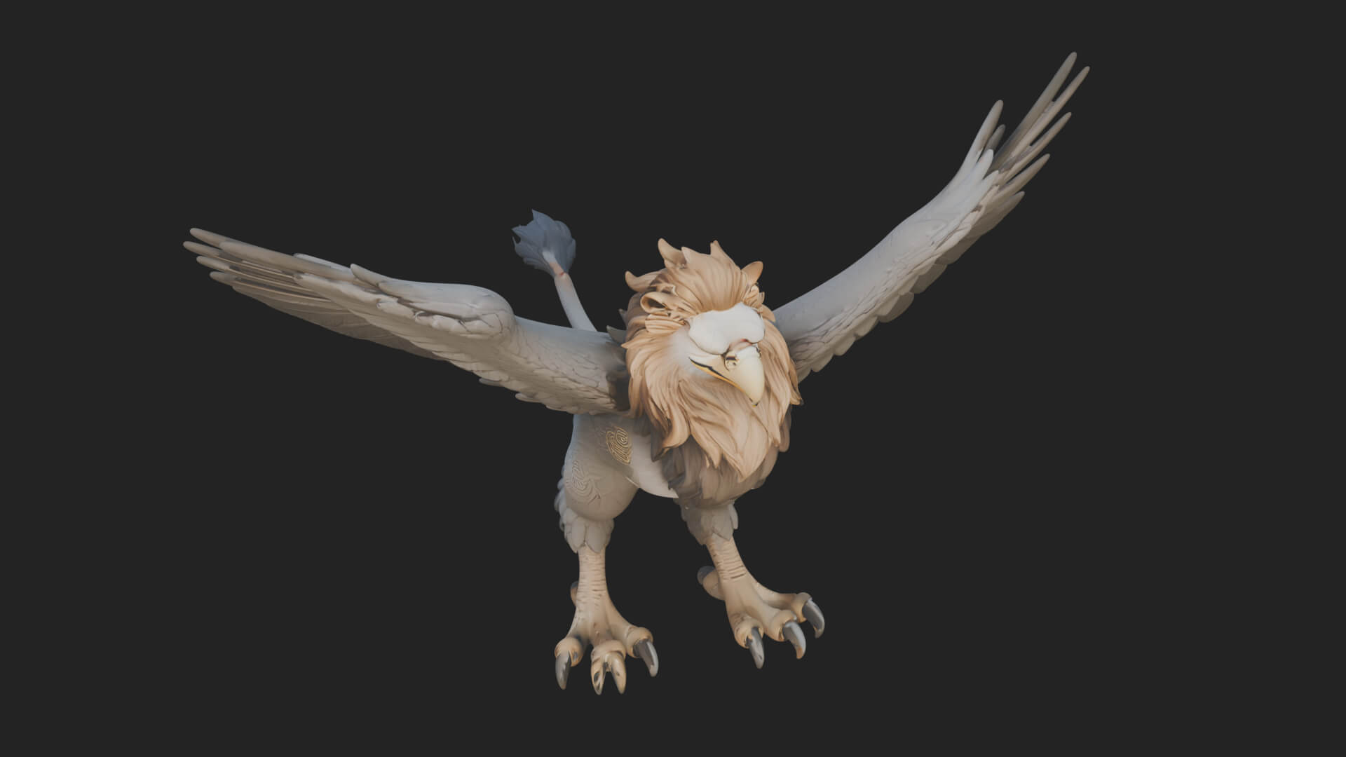 Griffin Winged Beast Statue Design 10 3D Print Model 3D Model