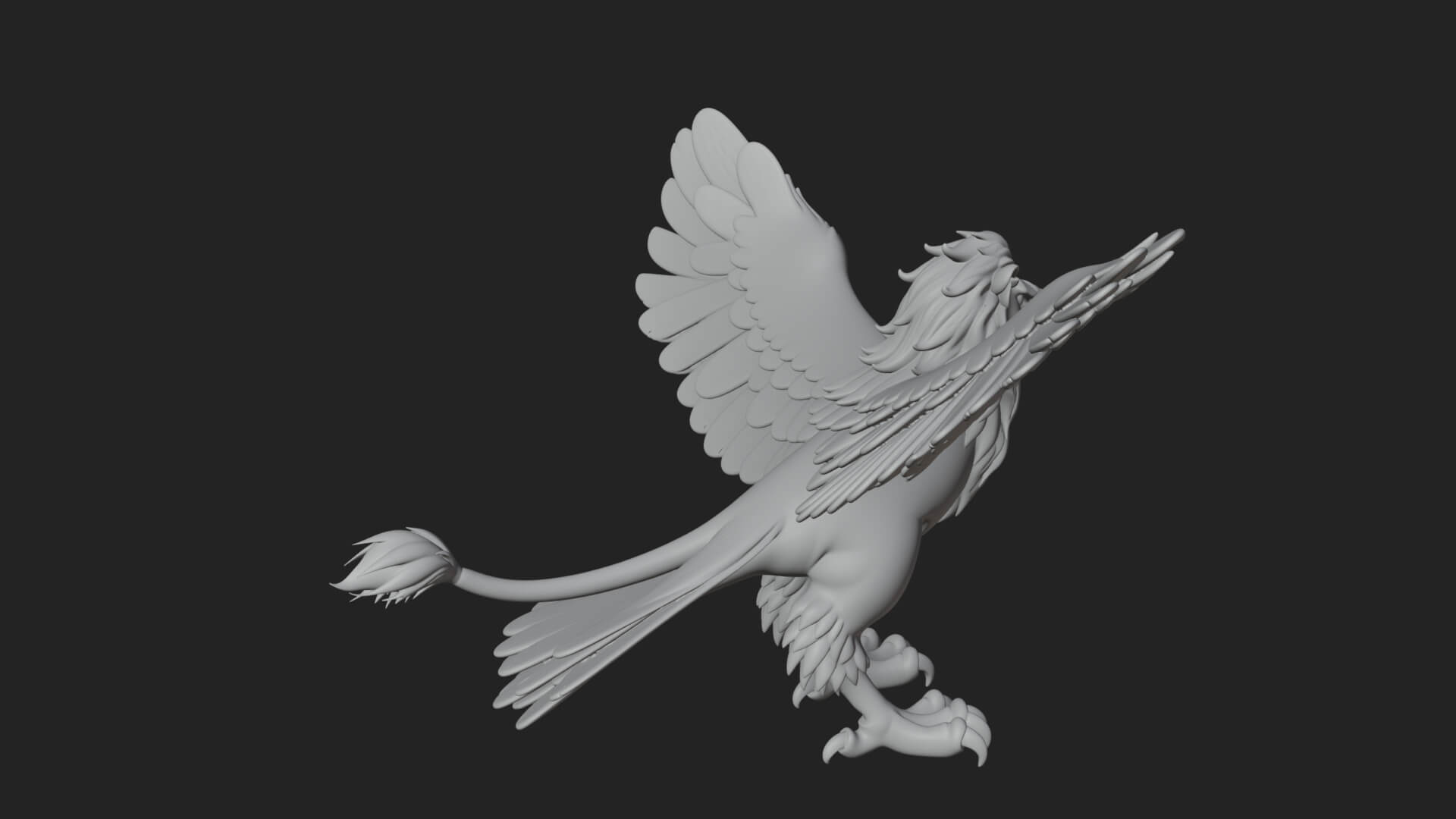 Griffin Winged Beast Statue Design 10 3D Print Model 3D Model