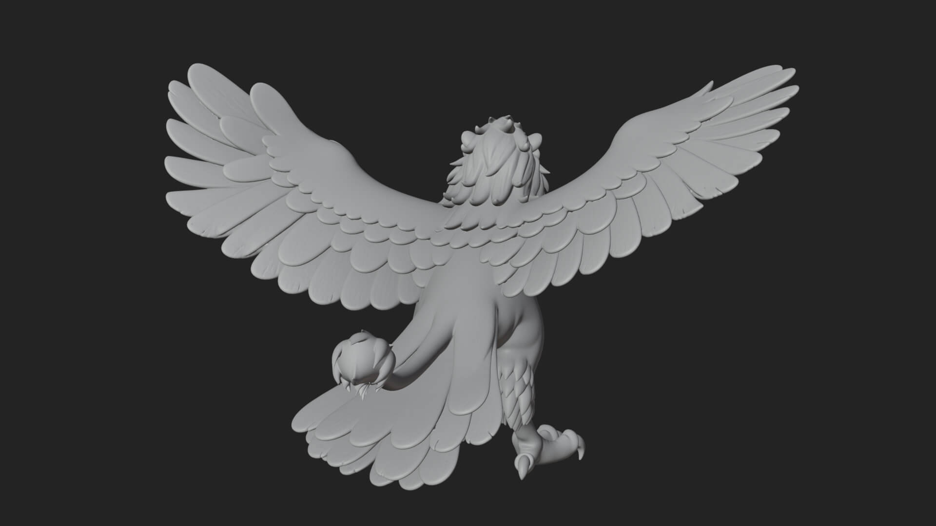 Griffin Winged Beast Statue Design 10 3D Print Model 3D Model