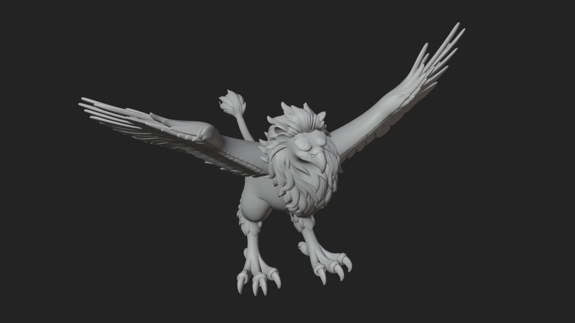 Griffin Winged Beast Statue Design 10 3D Print Model 3D Model