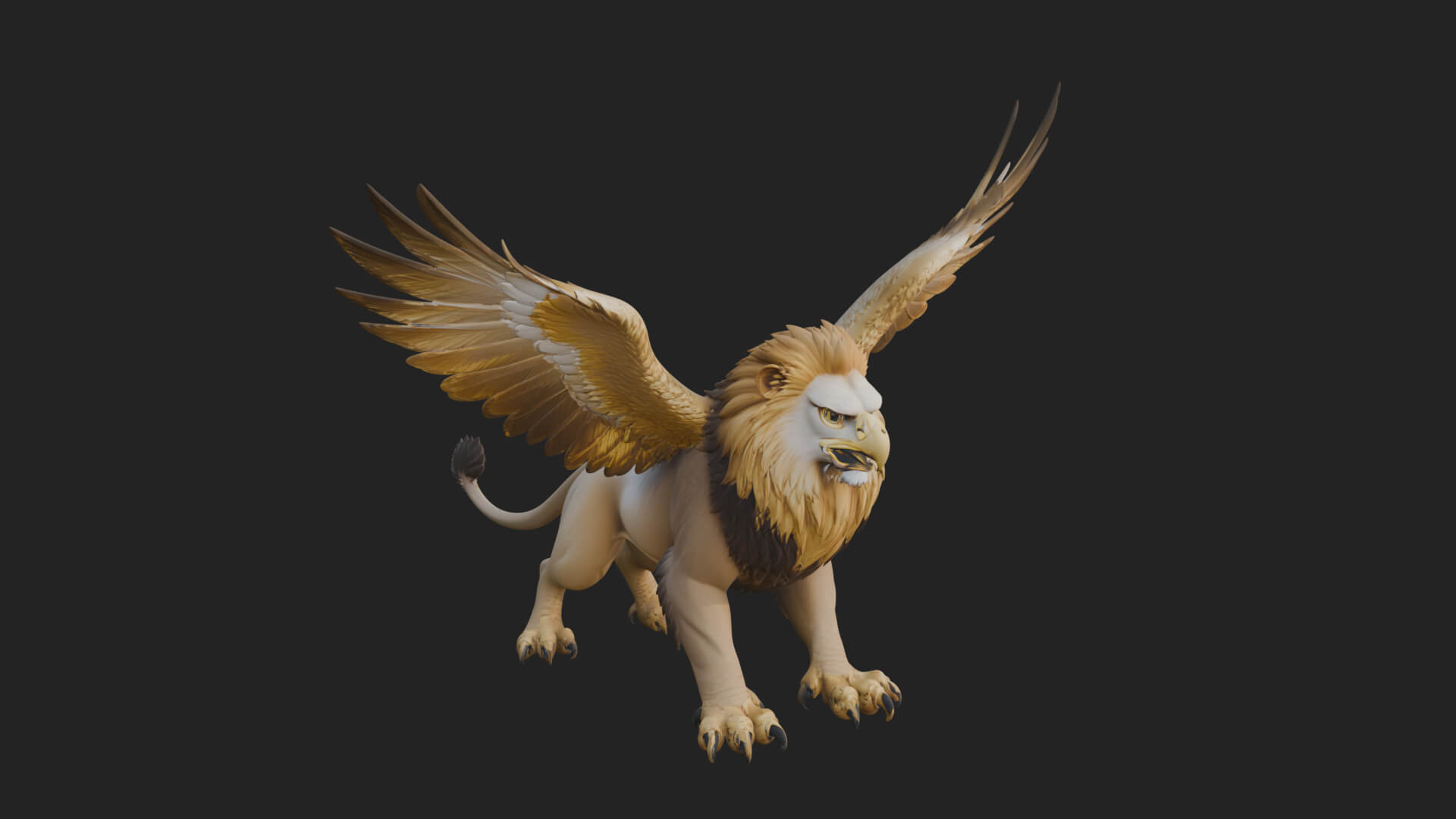 Griffin Winged Beast Statue Design 11 3D Print Model 3D Model