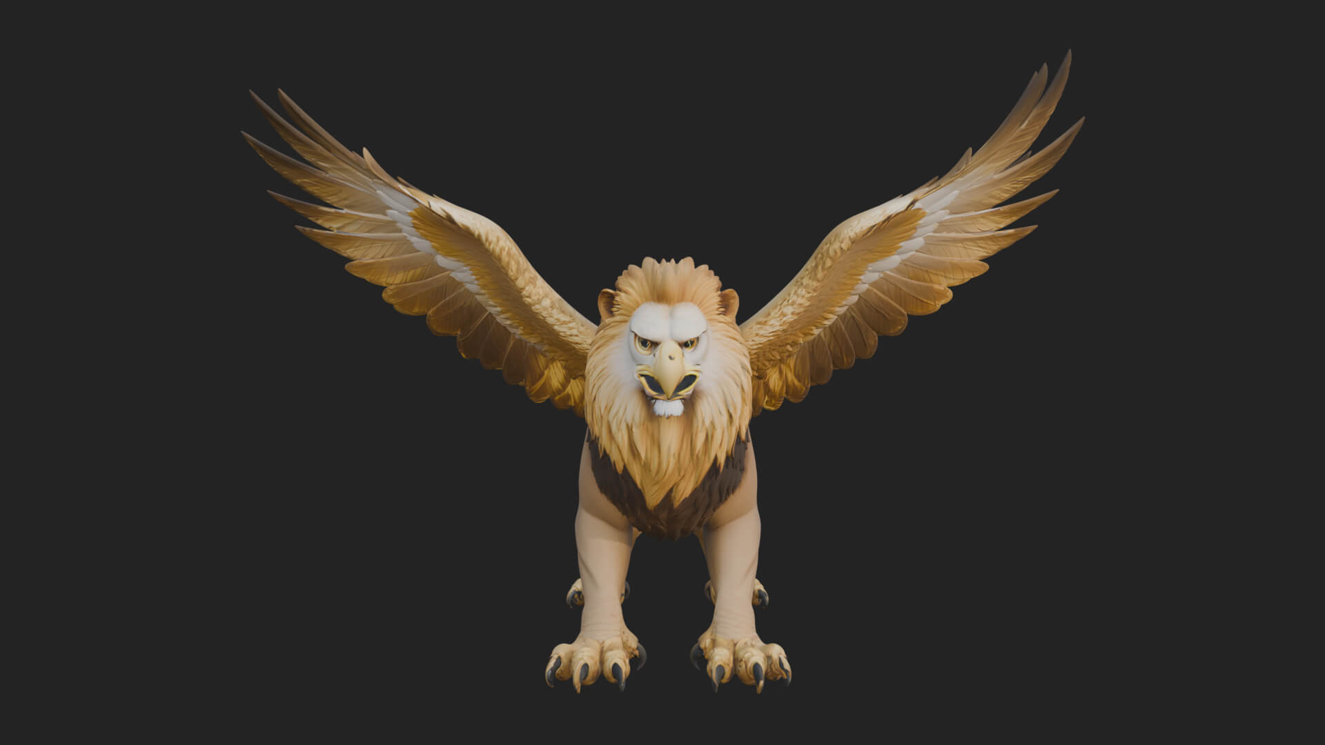 Griffin Winged Beast Statue Design 11 3D Print Model 3D Model