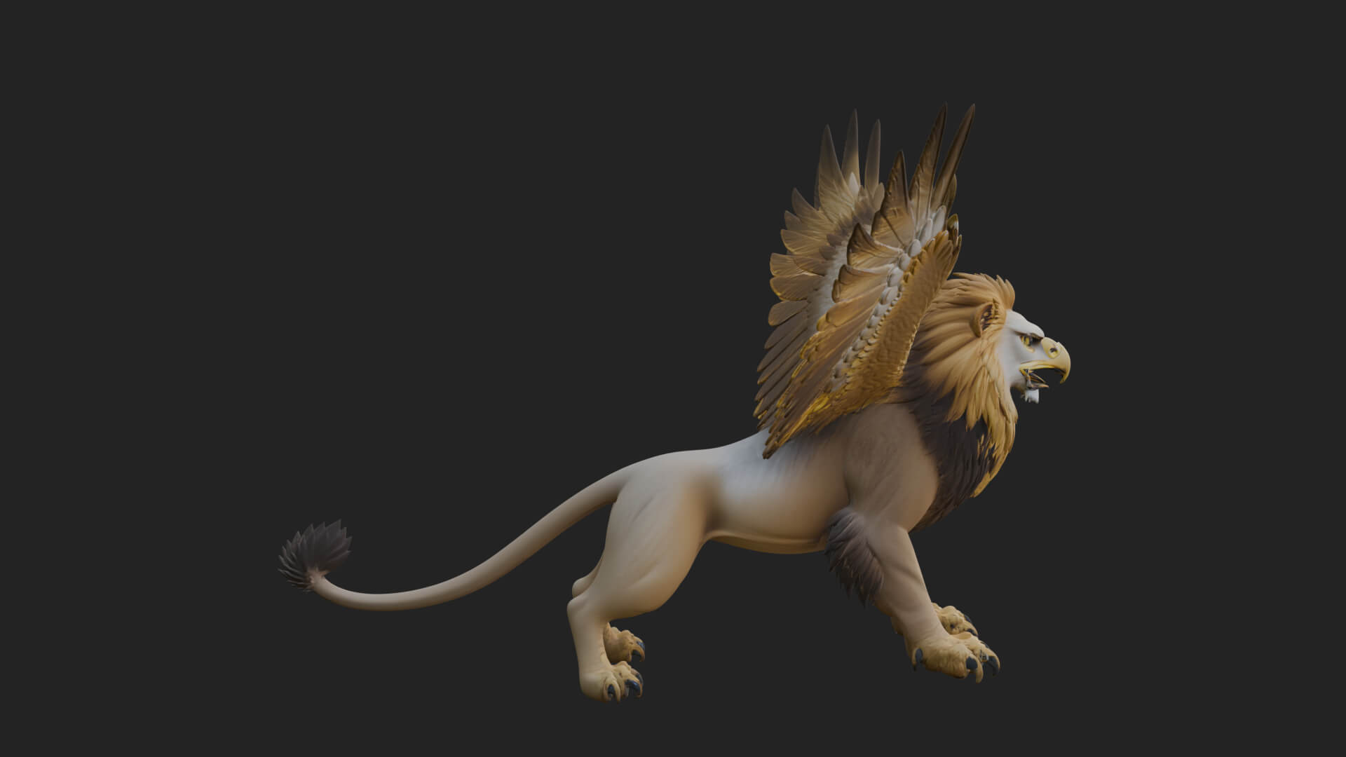 Griffin Winged Beast Statue Design 11 3D Print Model 3D Model
