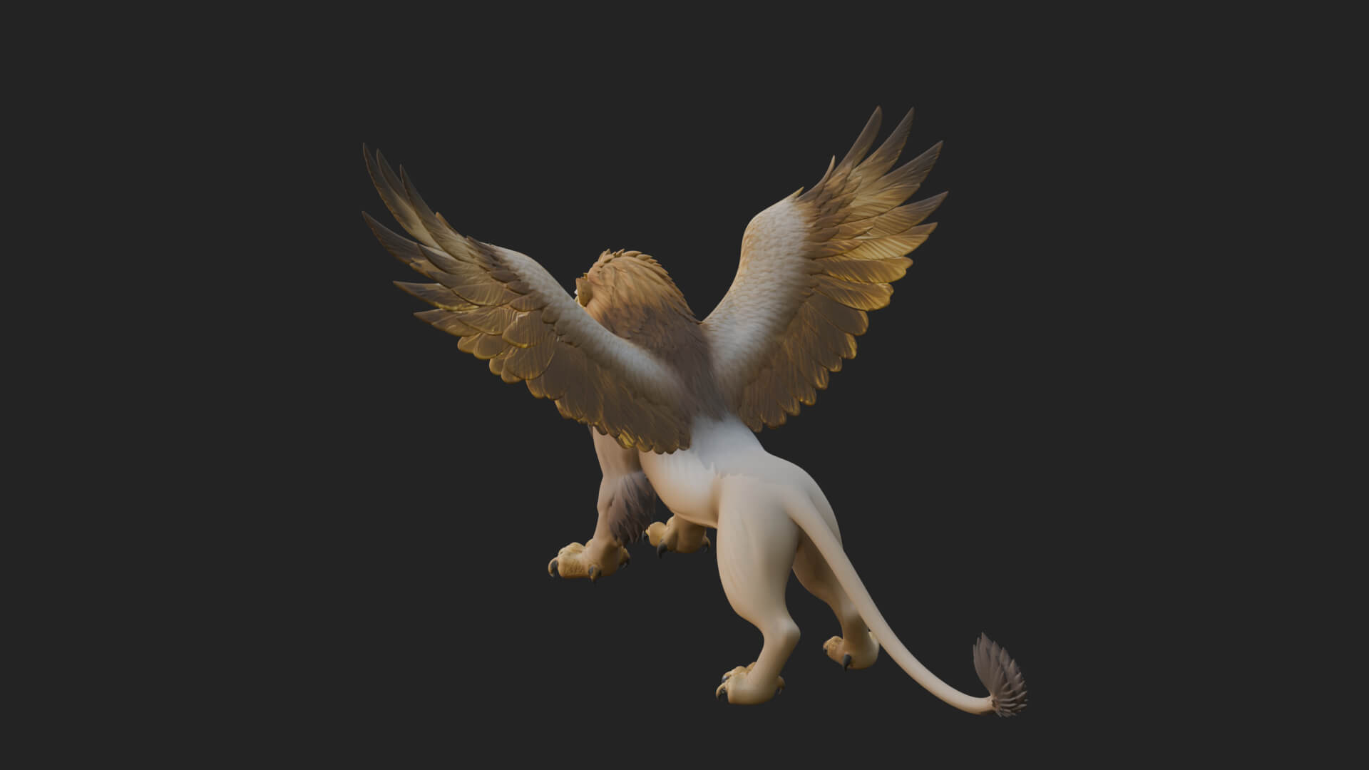 Griffin Winged Beast Statue Design 11 3D Print Model 3D Model