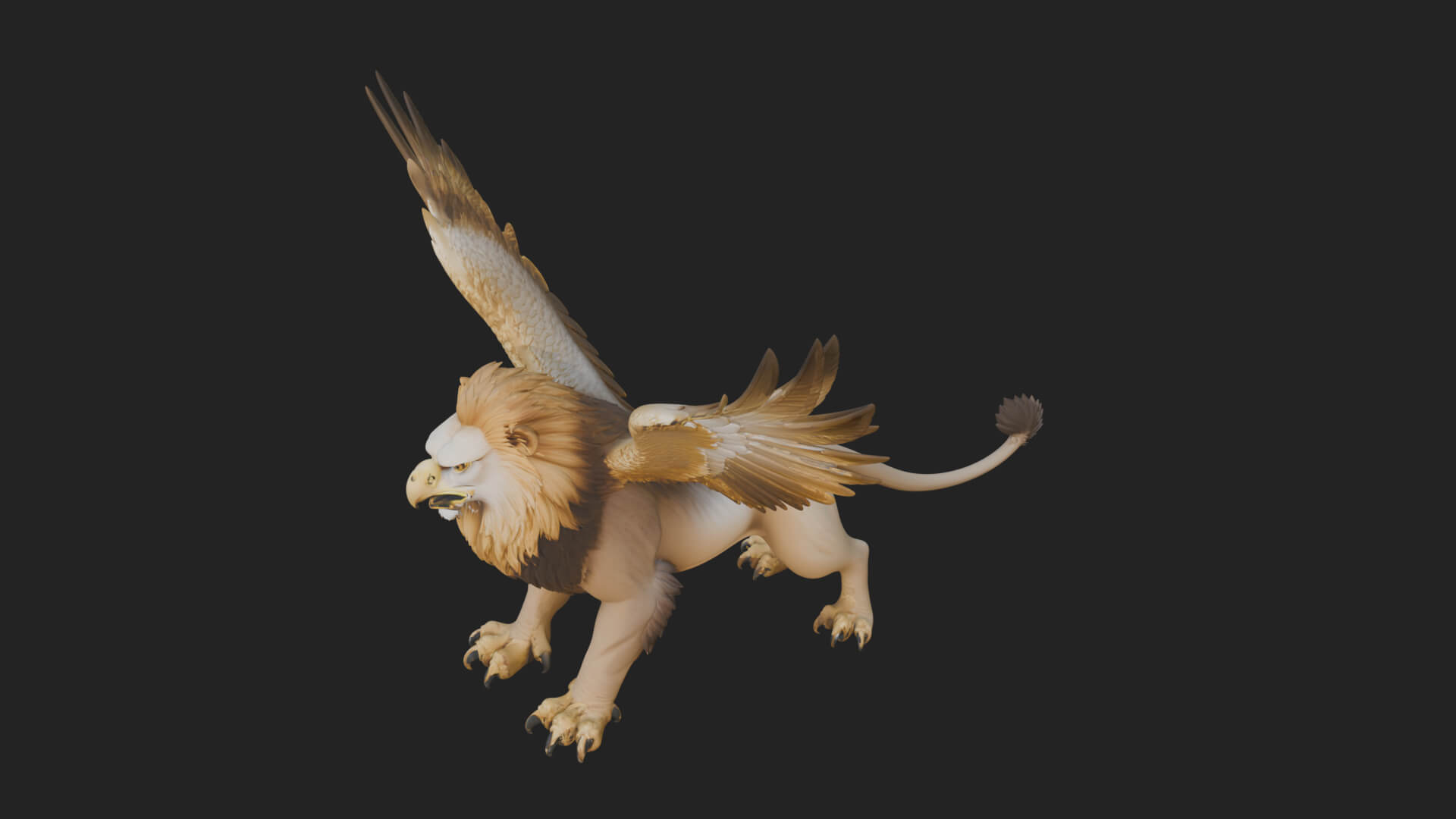 Griffin Winged Beast Statue Design 11 3D Print Model 3D Model