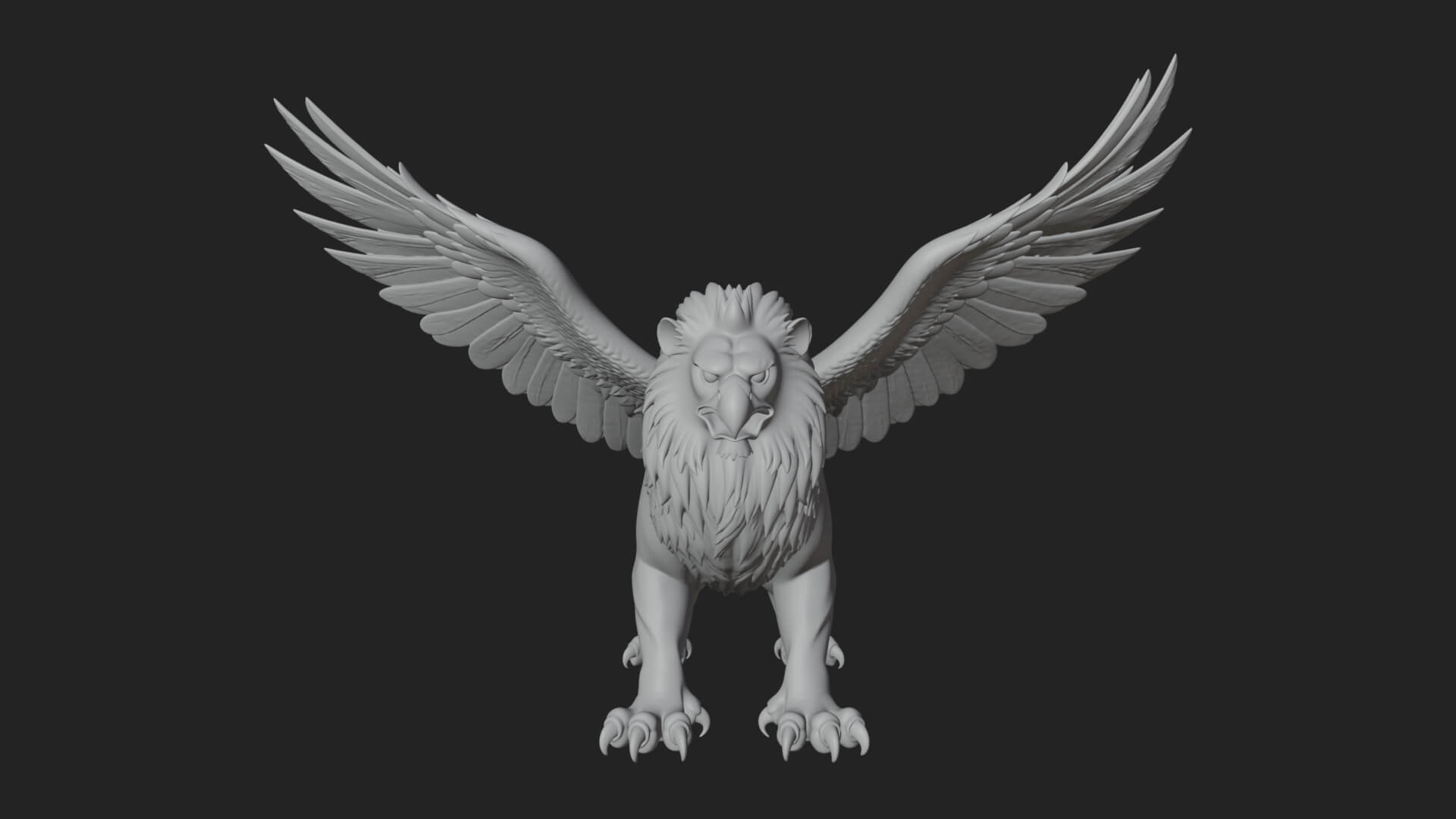 Griffin Winged Beast Statue Design 11 3D Print Model 3D Model