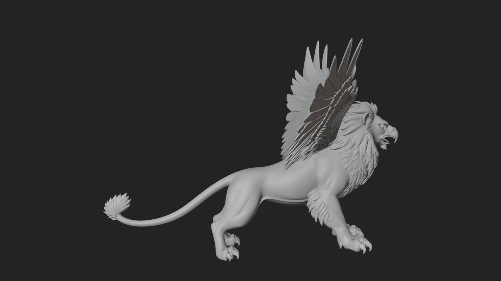 Griffin Winged Beast Statue Design 11 3D Print Model 3D Model