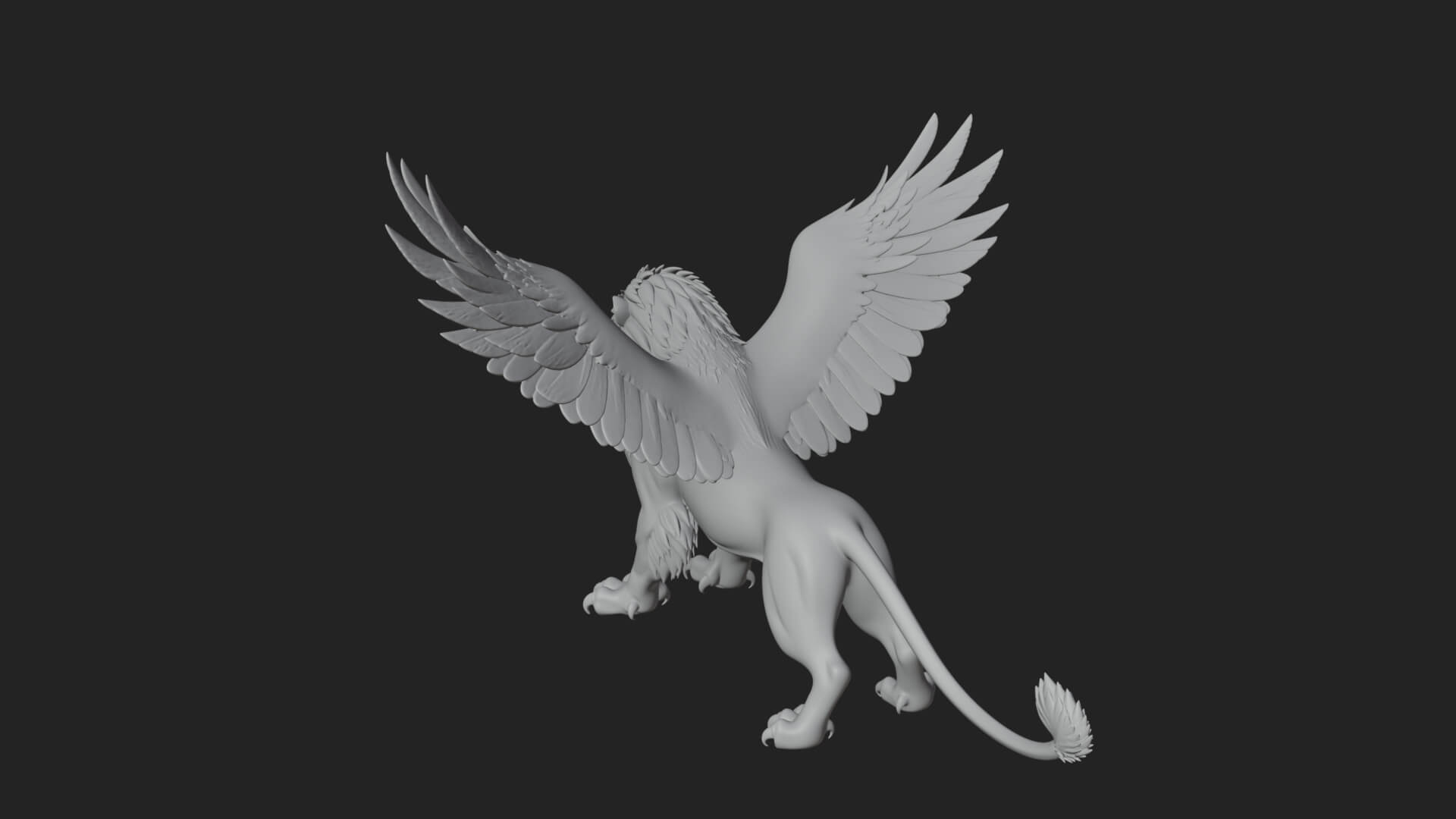 Griffin Winged Beast Statue Design 11 3D Print Model 3D Model