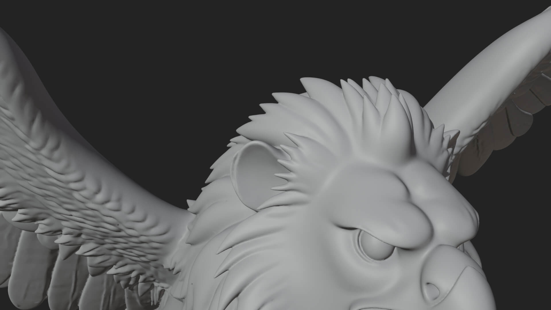 Griffin Winged Beast Statue Design 11 3D Print Model 3D Model