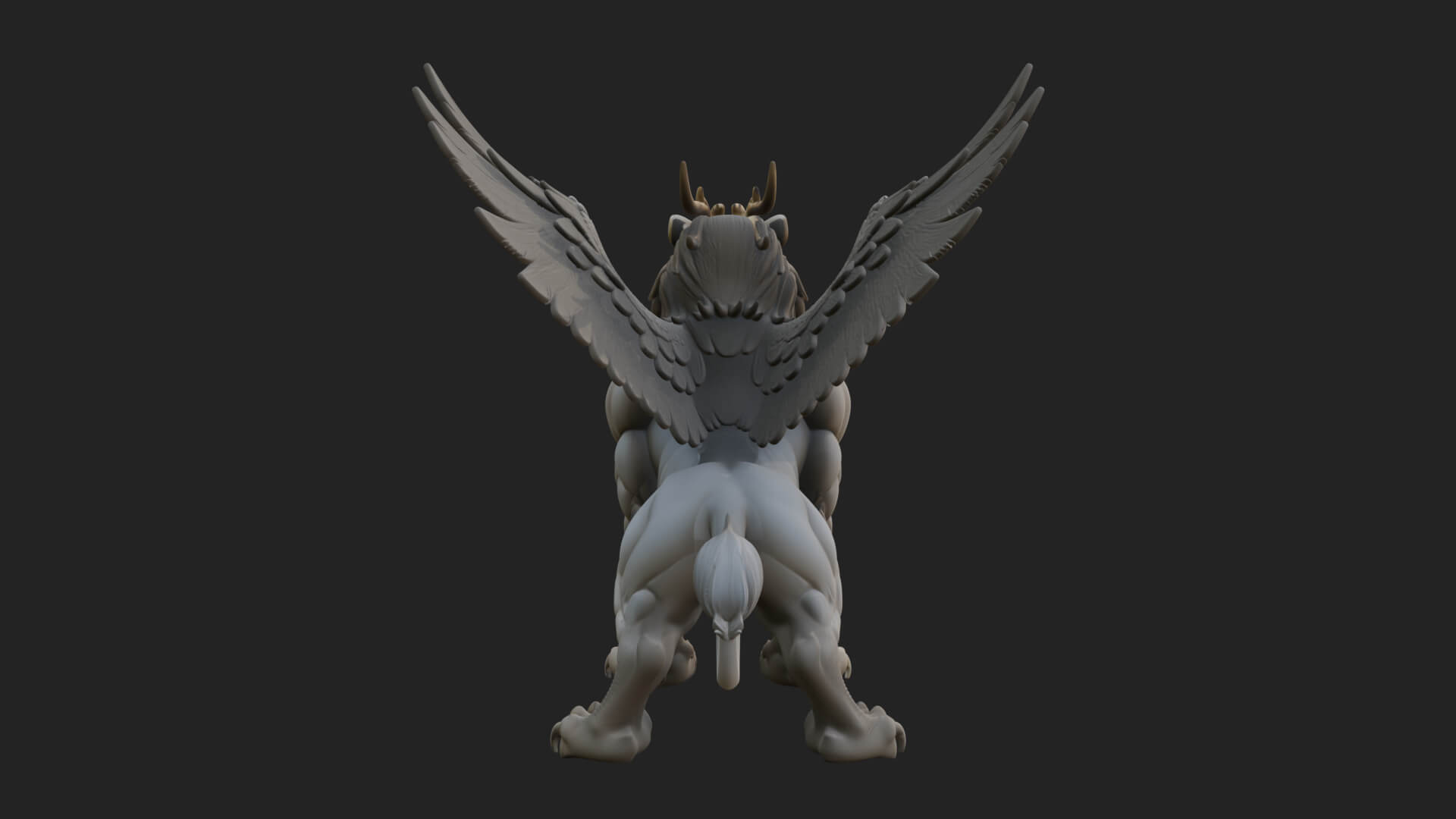 Griffin Winged Beast Statue Design 2 3D Print Model 3D Model