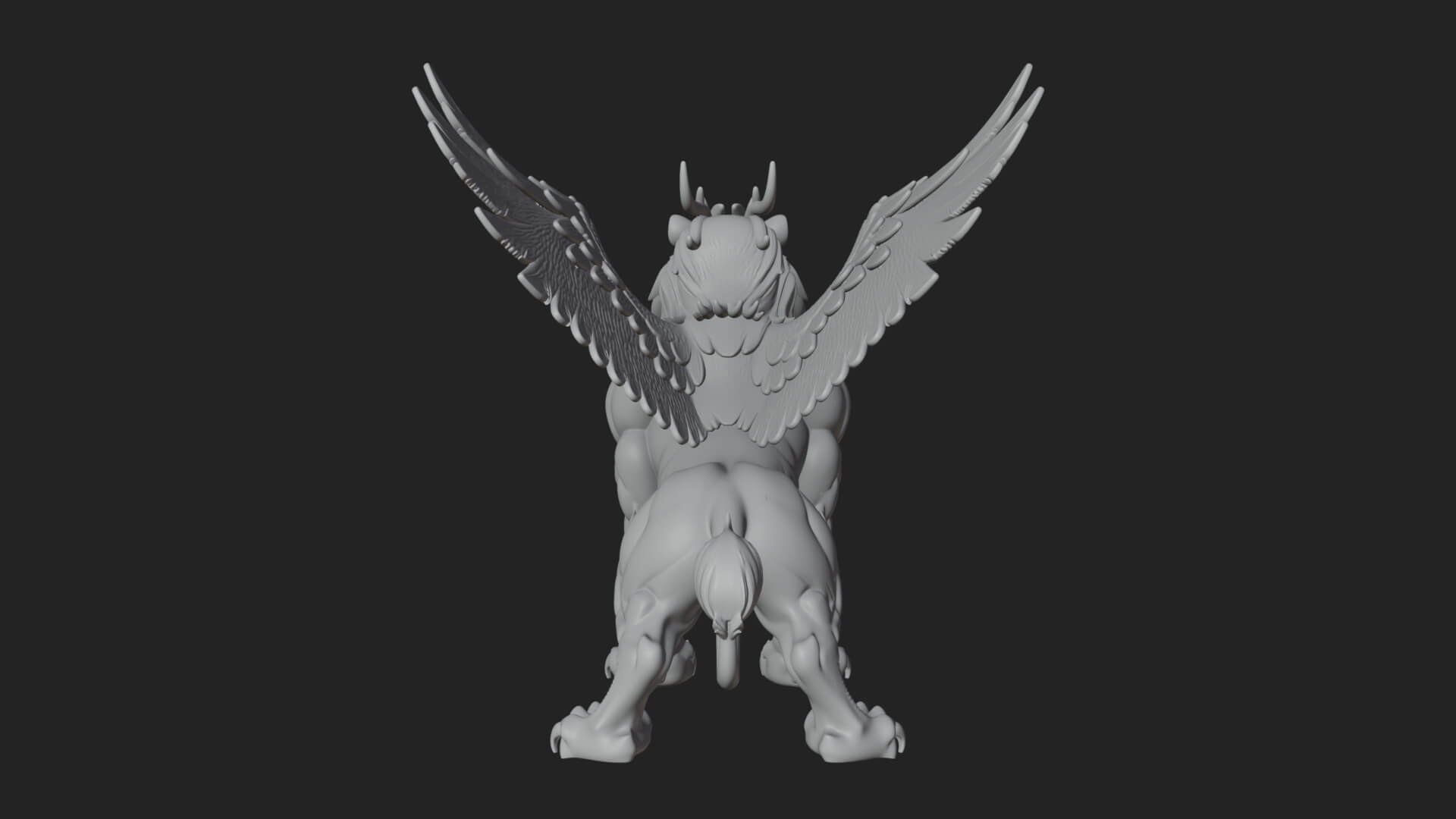 Griffin Winged Beast Statue Design 2 3D Print Model 3D Model