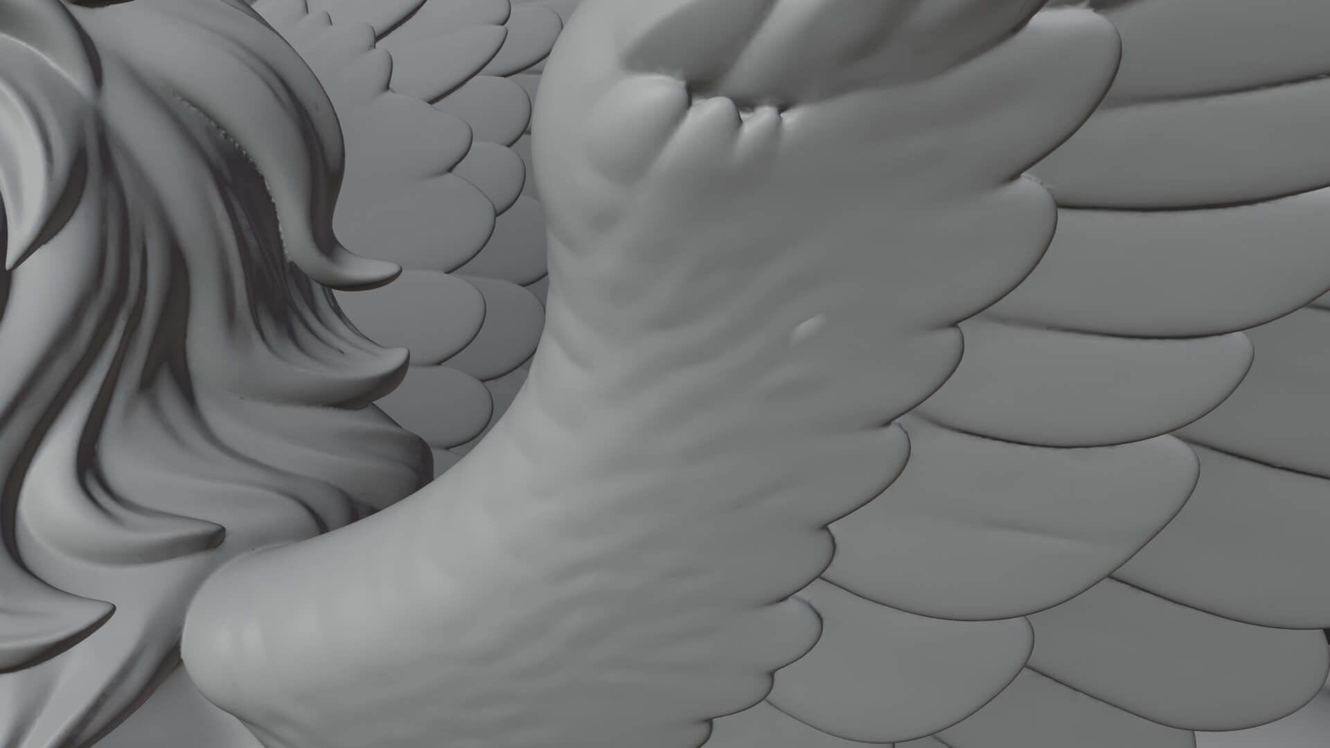 Griffin Winged Beast Statue Design 4 3D Print Model 3D Model