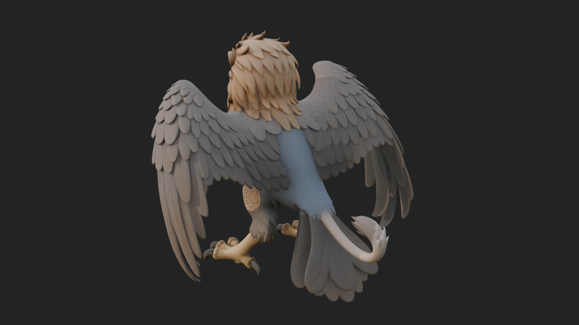 Griffin Winged Beast Statue Design 5 3D Print Model 3D Model