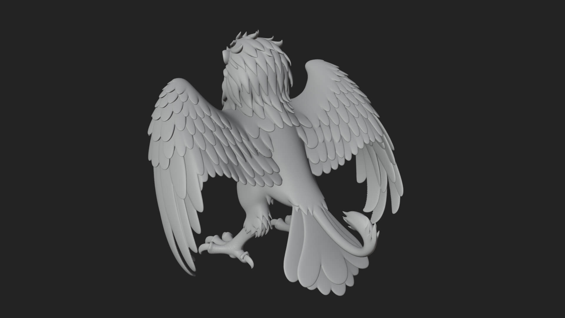 Griffin Winged Beast Statue Design 5 3D Print Model 3D Model