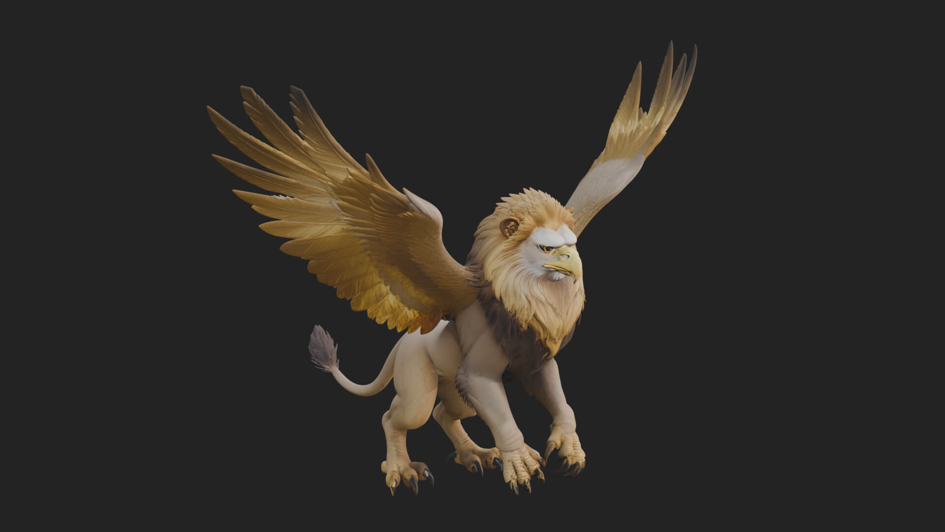 Griffin Winged Beast Statue Design 6 3D Print Model 3D Model