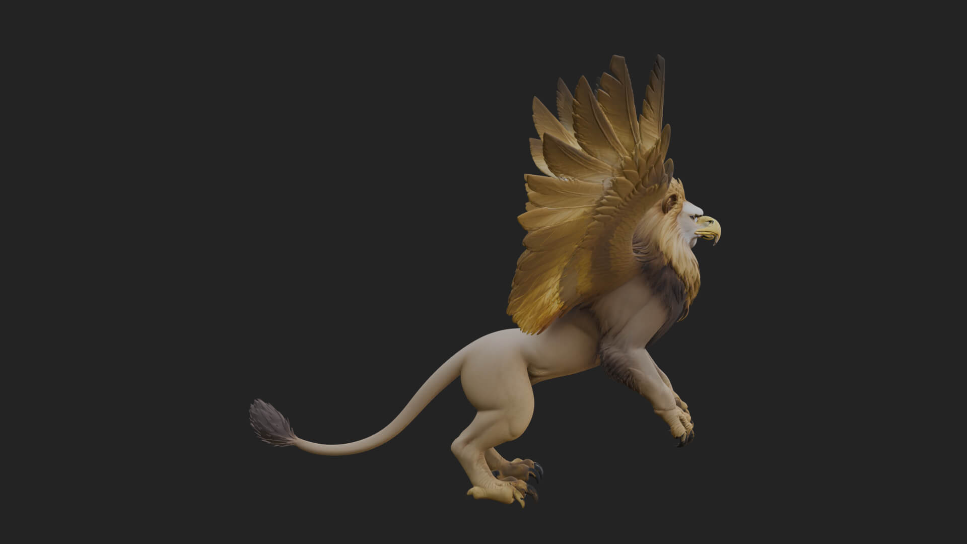 Griffin Winged Beast Statue Design 6 3D Print Model 3D Model