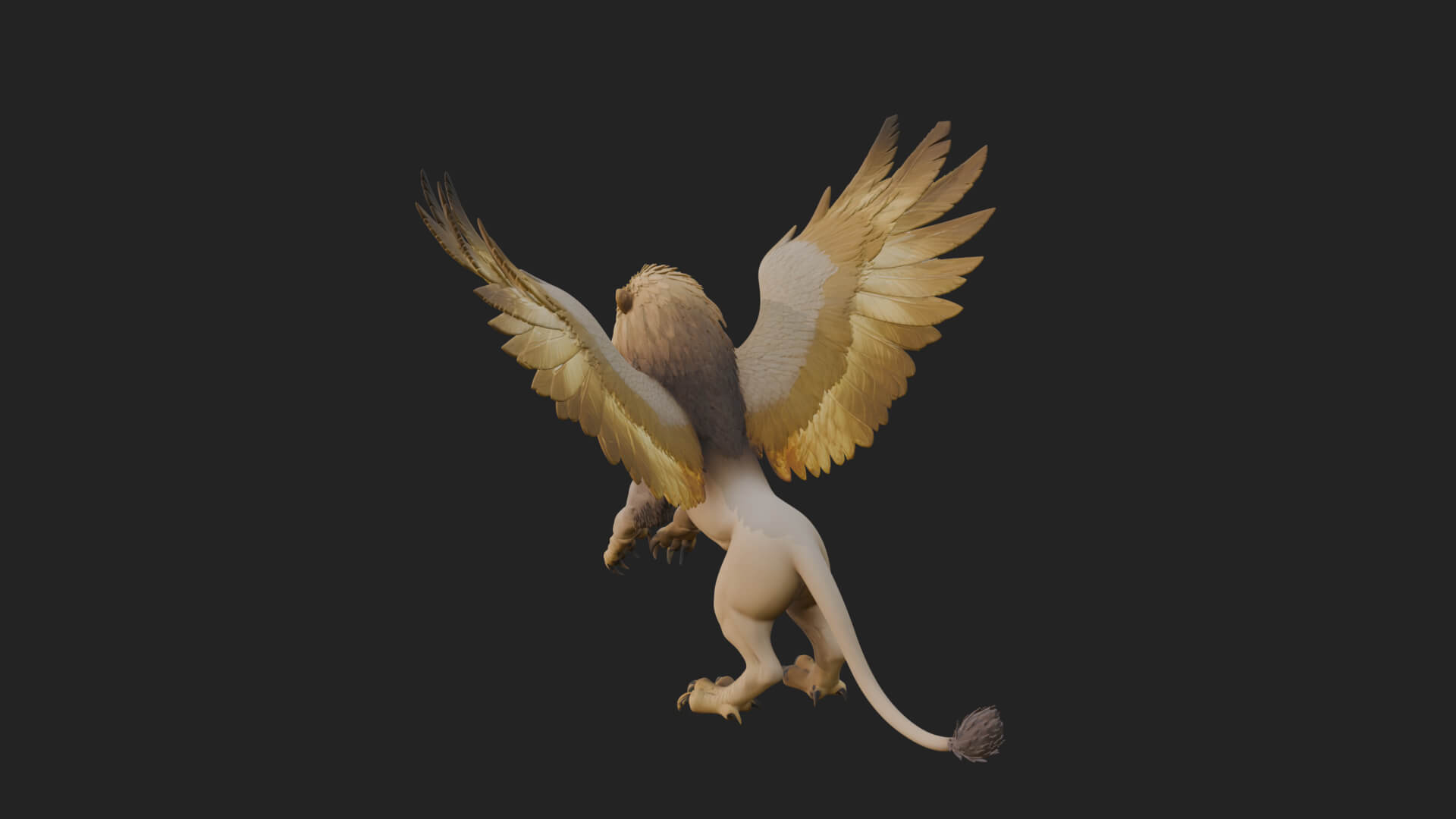 Griffin Winged Beast Statue Design 6 3D Print Model 3D Model