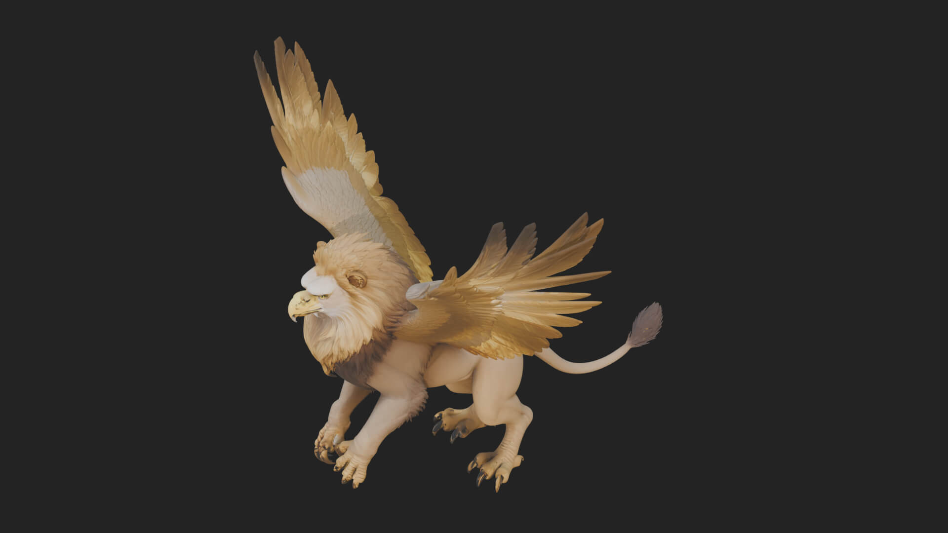 Griffin Winged Beast Statue Design 6 3D Print Model 3D Model