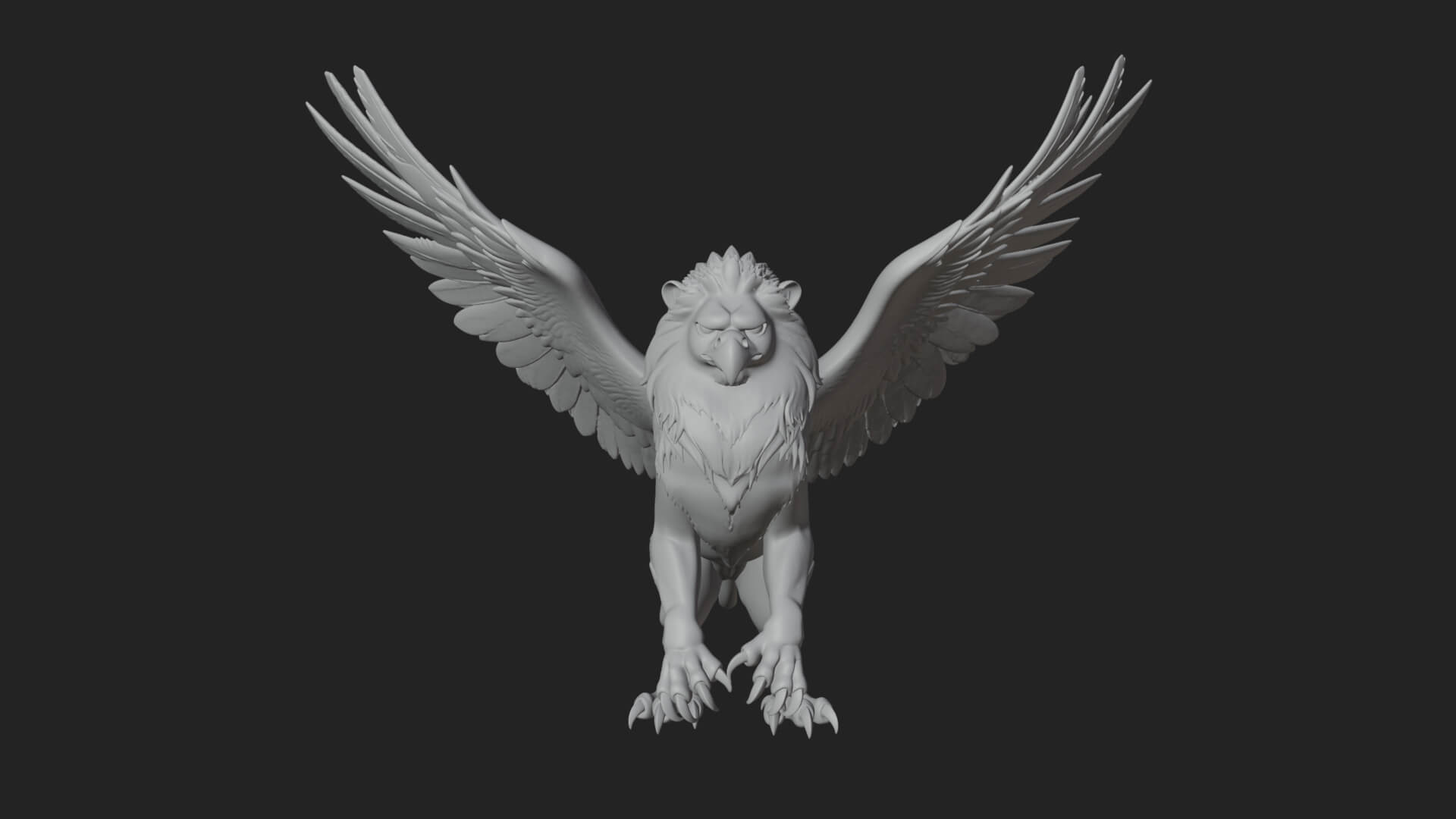 Griffin Winged Beast Statue Design 6 3D Print Model 3D Model