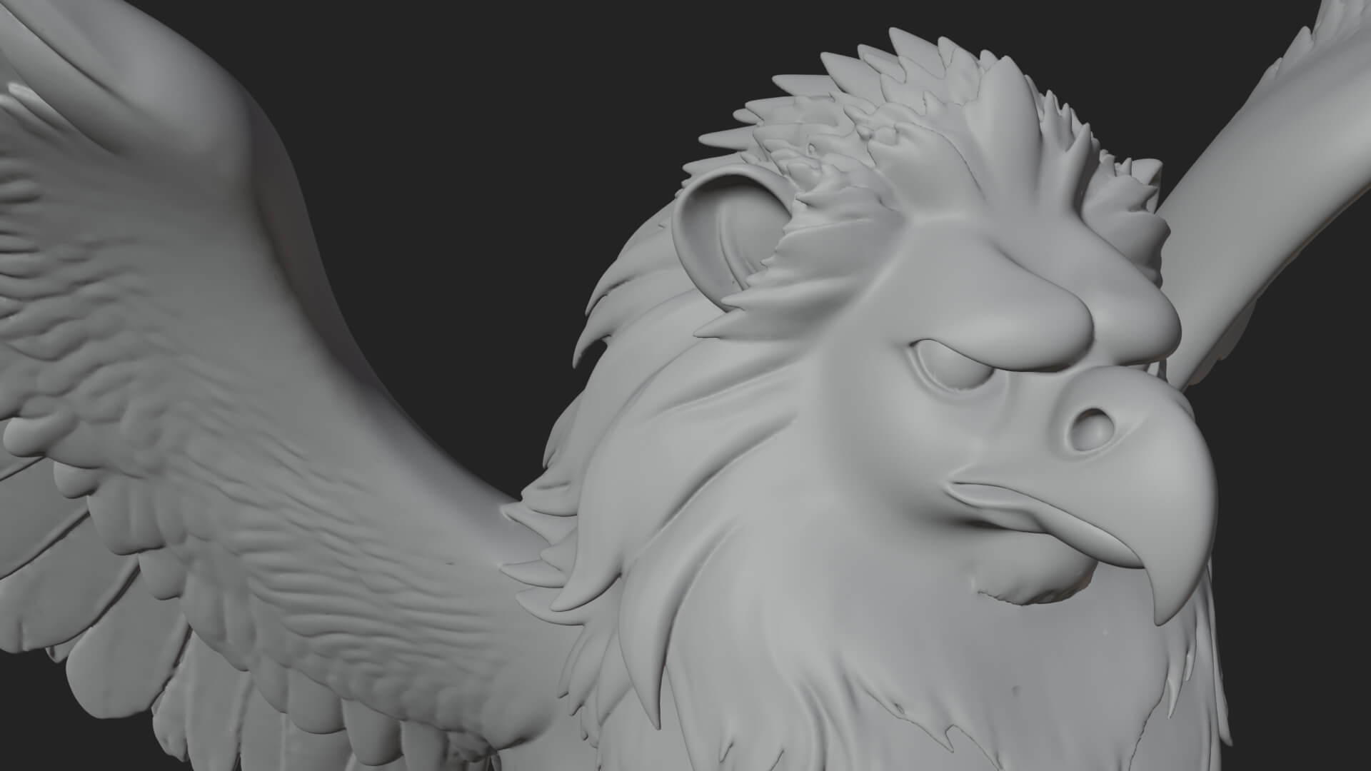 Griffin Winged Beast Statue Design 6 3D Print Model 3D Model