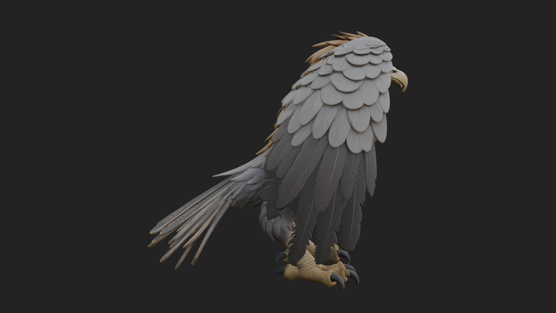 Griffin Winged Beast Statue Design 7 3D Print Model 3D Model