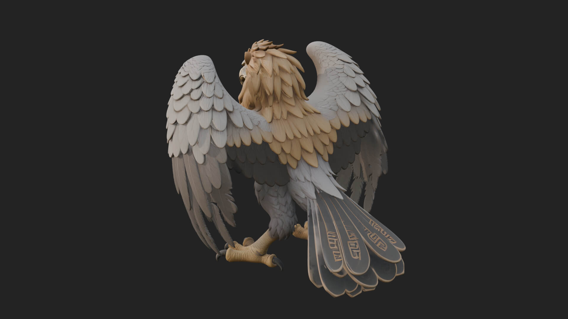 Griffin Winged Beast Statue Design 7 3D Print Model 3D Model