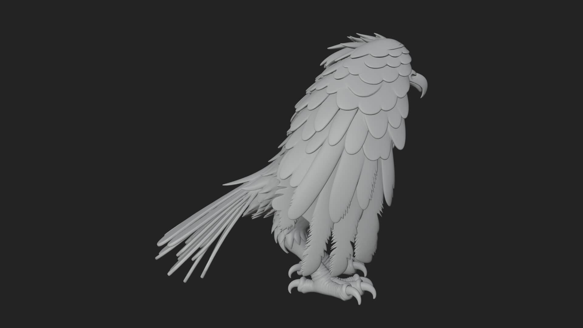 Griffin Winged Beast Statue Design 7 3D Print Model 3D Model