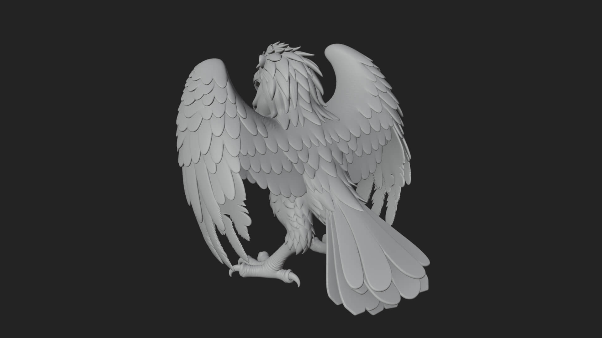 Griffin Winged Beast Statue Design 7 3D Print Model 3D Model