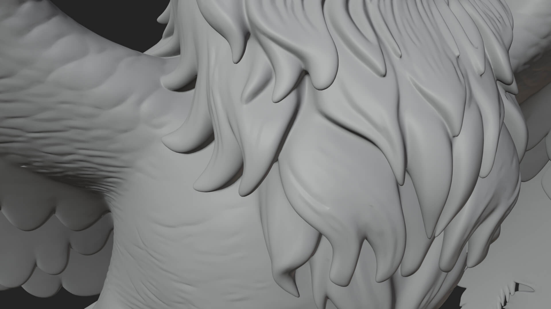 Griffin Winged Beast Statue Design 7 3D Print Model 3D Model