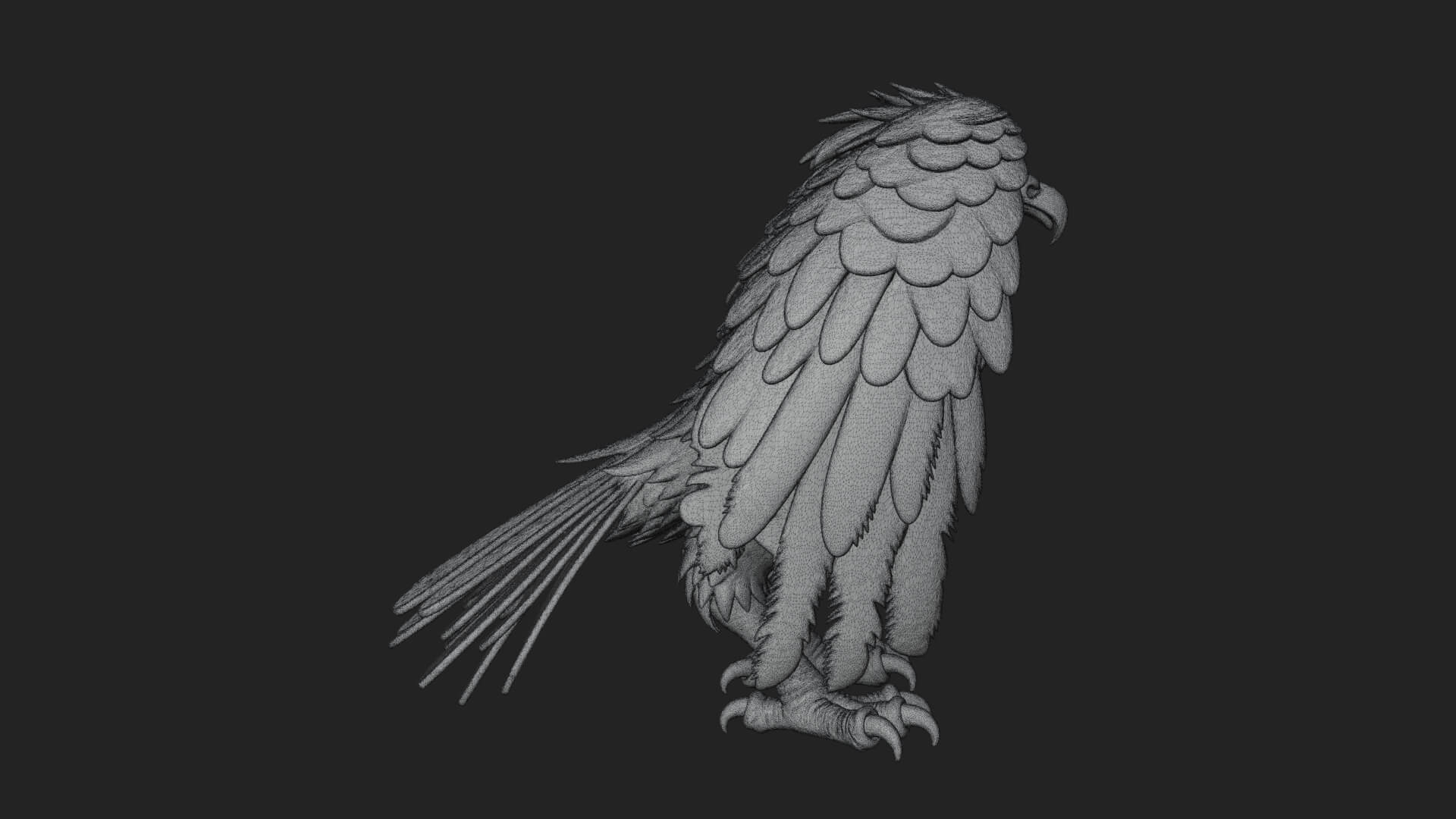 Griffin Winged Beast Statue Design 7 3D Print Model 3D Model